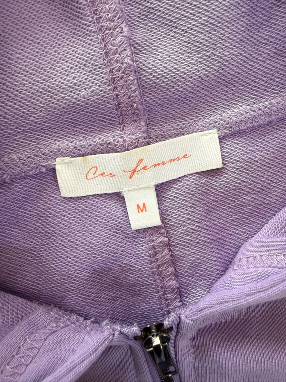 Ces Femme Lavender Zip-Up Hoodie Vest Size M - Picture 8 of 11